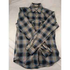 Women's American Eagle Blue Snap Up Shirt Size XS Long Sleeves